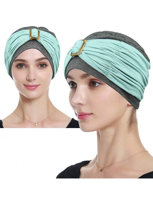 Skullies & Beanies Winter Beanie Hats Stylish Chemo Turban Headwear for Women - Soft- Stylish- Warm - Green - CL194C99L7Y $24.82