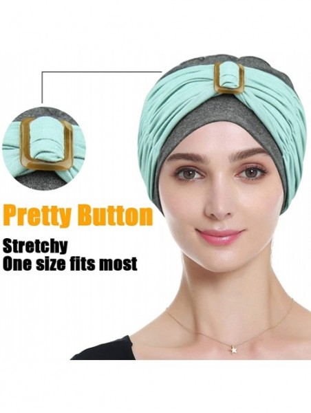 Skullies & Beanies Winter Beanie Hats Stylish Chemo Turban Headwear for Women - Soft- Stylish- Warm - Green - CL194C99L7Y $24.82