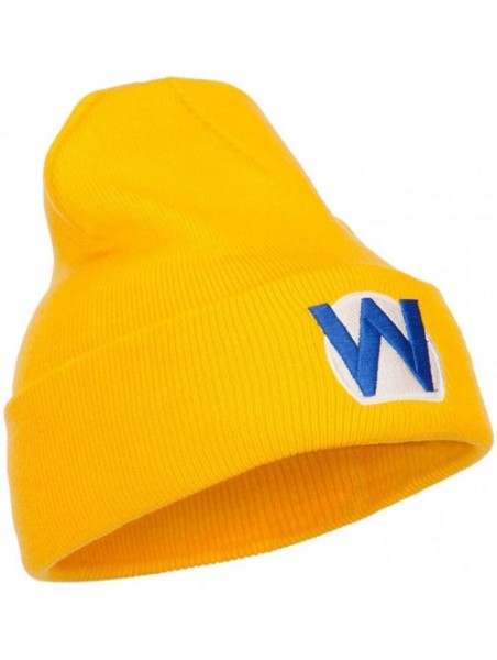 Skullies & Beanies Mario Luigi Wario Waluigi Embroidered Long Beanie - Yellow - CZ185OE0HRW $25.06