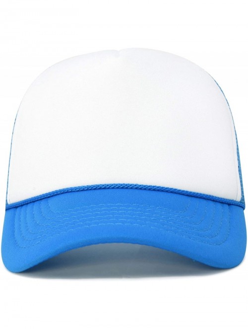 Baseball Caps Neon Trucker Caps Adjustable Snapback Hat - Neon Blue/White - CR17AA4S7X3 $14.11