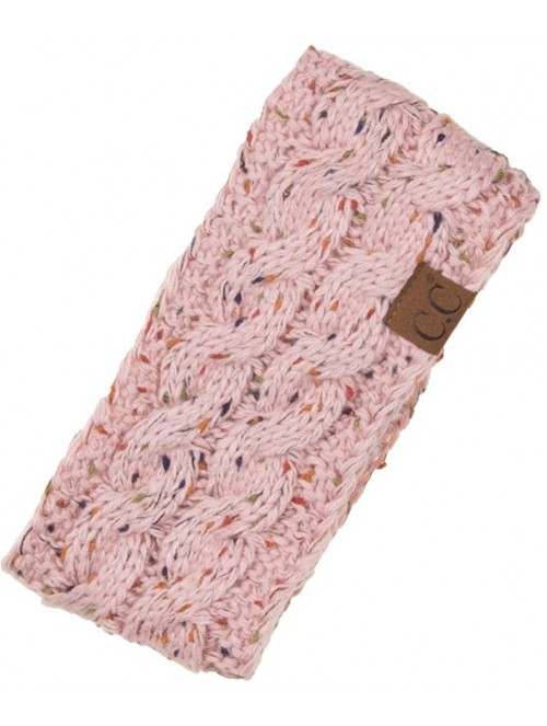 Cold Weather Headbands Womens Confetti Sherpa Lined Winter Cable Knit Headband Headwrap - Indi Pink - CU18RZD48H0 $19.26