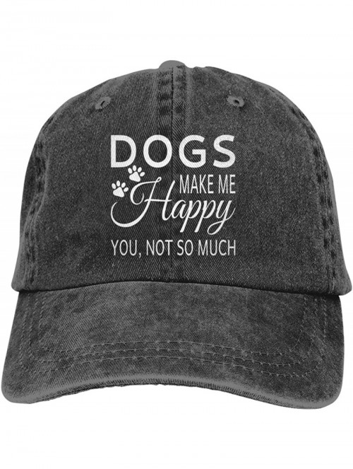 Baseball Caps Dogs Make Me Happy You Not So Much Dad Vintage Baseball Cap Denim Hat Mens - Black - CB18UZ4S3WA $15.77