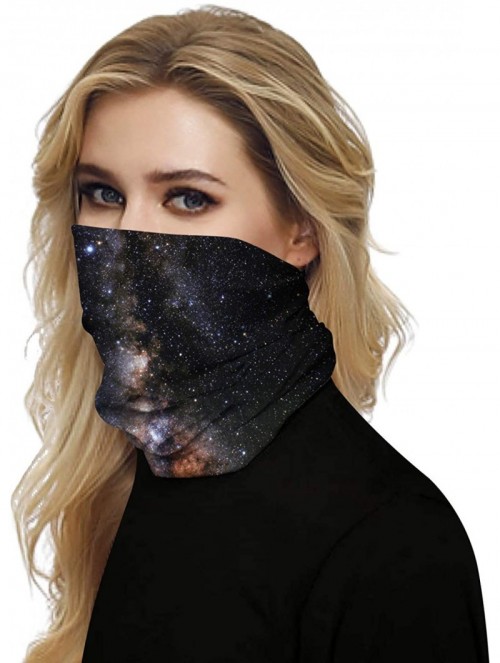 Balaclavas Galaxy Balaclava for Women Men Headband Bandana Head Wrap Scarf Neck Warmer Headwear - Black - C2199I28CLH $17.65