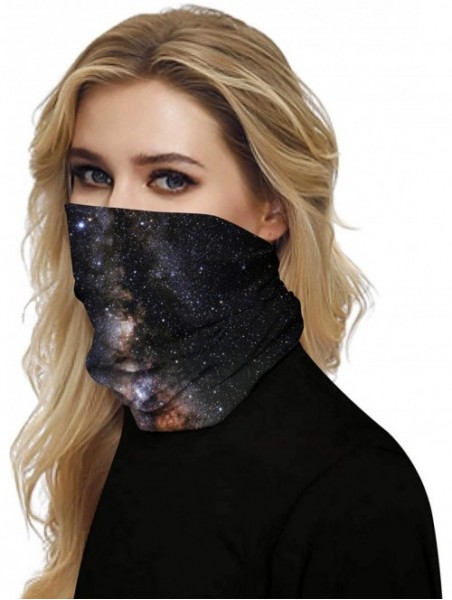 Balaclavas Galaxy Balaclava for Women Men Headband Bandana Head Wrap Scarf Neck Warmer Headwear - Black - C2199I28CLH $17.65