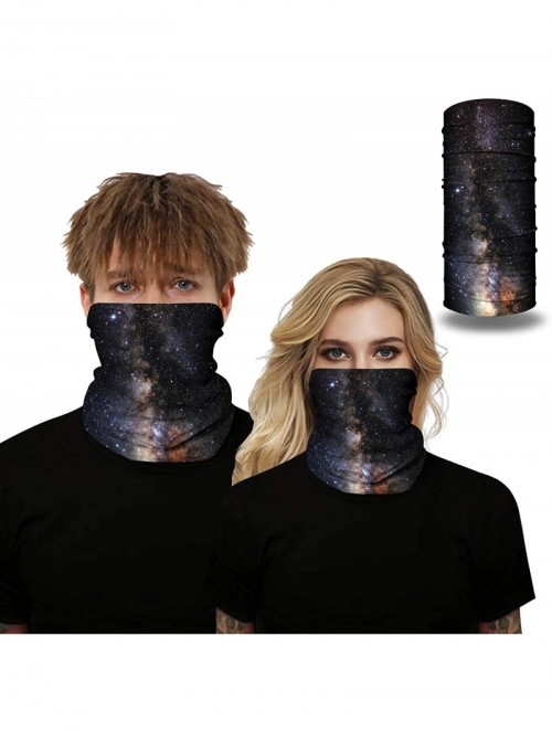 Balaclavas Galaxy Balaclava for Women Men Headband Bandana Head Wrap Scarf Neck Warmer Headwear - Black - C2199I28CLH $17.65