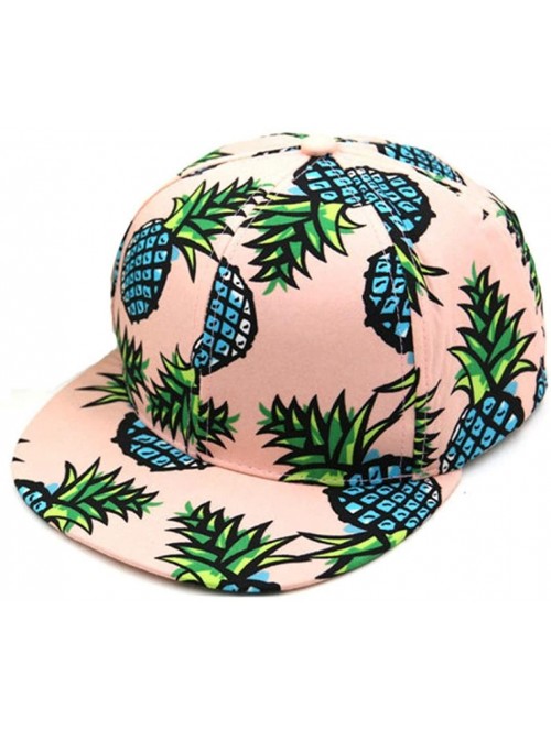 Baseball Caps 1PC Pineapple Snapback Bboy Hat Adjustable Baseball Cap Hip-hop Hat Unisex - Pink - C712IFTX2HR $15.41