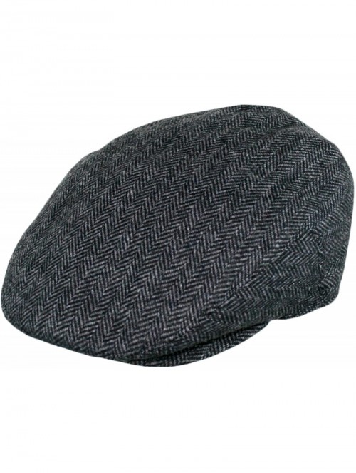 Skullies & Beanies Men's Premium Wool Blend Classic Flat IVY newsboy Collection Hat - 1935-charcoal - CR127FDNGQ1 $17.60