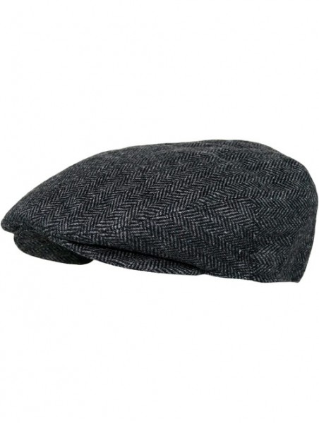 Skullies & Beanies Men's Premium Wool Blend Classic Flat IVY newsboy Collection Hat - 1935-charcoal - CR127FDNGQ1 $17.60