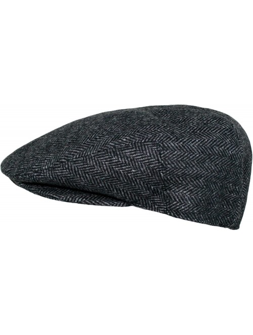 Skullies & Beanies Men's Premium Wool Blend Classic Flat IVY newsboy Collection Hat - 1935-charcoal - CR127FDNGQ1 $17.60