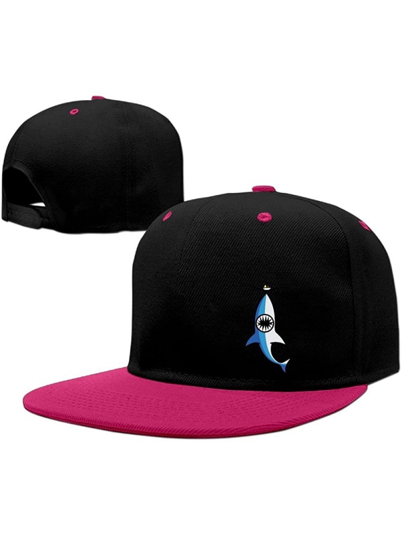 Skullies & Beanies Lovely Sharky Solid Flat Bill Snapback Baseball Cap Hip Hop Unisex Custom Hat. - Pink - CC18ELAXIAE $14.99