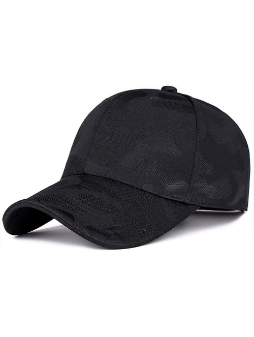 Baseball Caps Unisex Men Women Camouflage Baseball Cap Snapback Hat Hip-Hop Adjustable Caps (Black) - Black - C618MC4EME0 $9.30