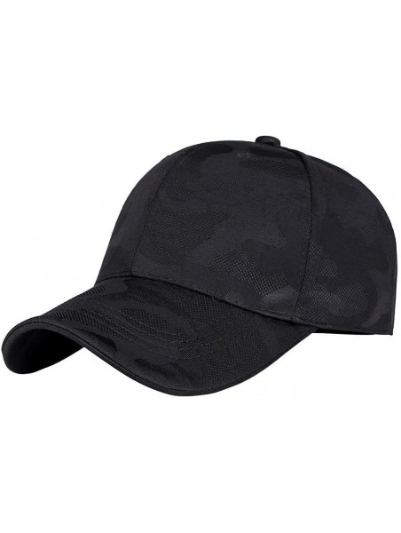 Baseball Caps Unisex Men Women Camouflage Baseball Cap Snapback Hat Hip-Hop Adjustable Caps (Black) - Black - C618MC4EME0 $9.30