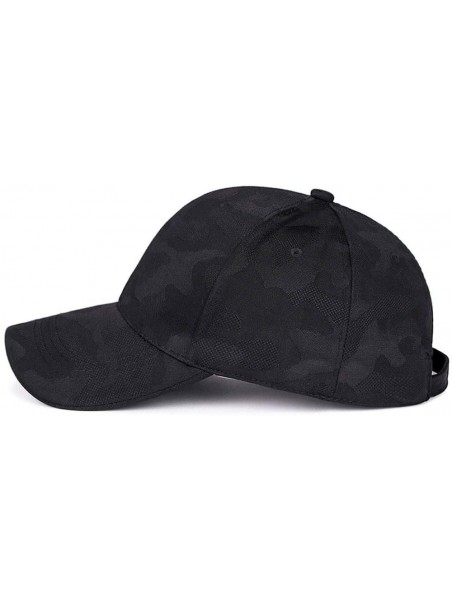 Baseball Caps Unisex Men Women Camouflage Baseball Cap Snapback Hat Hip-Hop Adjustable Caps (Black) - Black - C618MC4EME0 $9.30