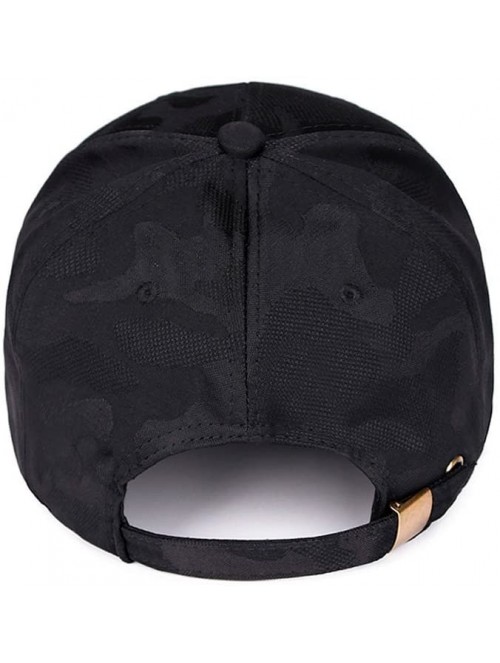 Baseball Caps Unisex Men Women Camouflage Baseball Cap Snapback Hat Hip-Hop Adjustable Caps (Black) - Black - C618MC4EME0 $9.30