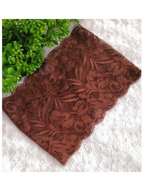 Headbands Stretch Headbands for Women Lace Headcovering for Women Lace Headwrap (Brown) - Brown - C718M7U6YTI $11.22