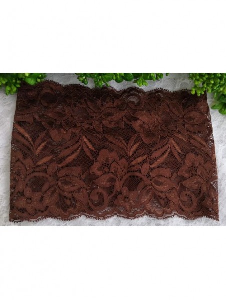 Headbands Stretch Headbands for Women Lace Headcovering for Women Lace Headwrap (Brown) - Brown - C718M7U6YTI $11.22