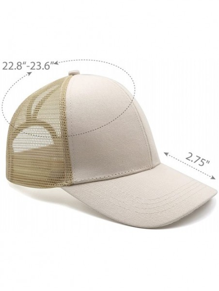 Baseball Caps Ponytail High Buns Ponycaps Baseball Adjustable - Mesh Beige - CE18CQAY78A $16.17