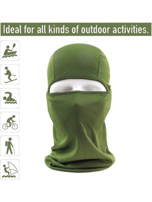 Balaclavas Balaclava Face Mask Adjustable Windproof UV Protection Hood - Army Green - CM18339QUQ9 $11.31