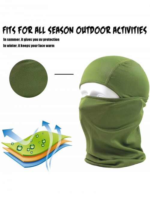 Balaclavas Balaclava Face Mask Adjustable Windproof UV Protection Hood - Army Green - CM18339QUQ9 $11.31