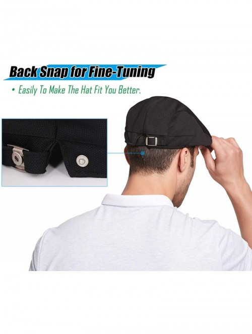 Newsboy Caps Men's Newsboy Caps with Satin Lining - Black - Fit for 7 - 7 1/4 - C418OT28YZL $19.08