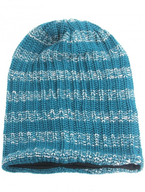 Skullies & Beanies Unisex Beanie Hat Slouchy Knit Cap Skullcap Stripe Baggy Style 1009 - Blue - CU128MYZF5R $13.39