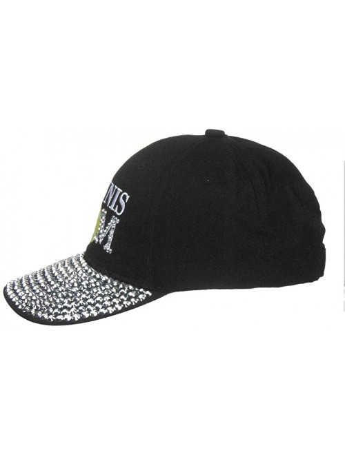 Baseball Caps Women's 100% Cotton Sports Mom Bling Baseball Cap with Crystal Brim - Tennis Mom - C618E7AKRA0 $18.30