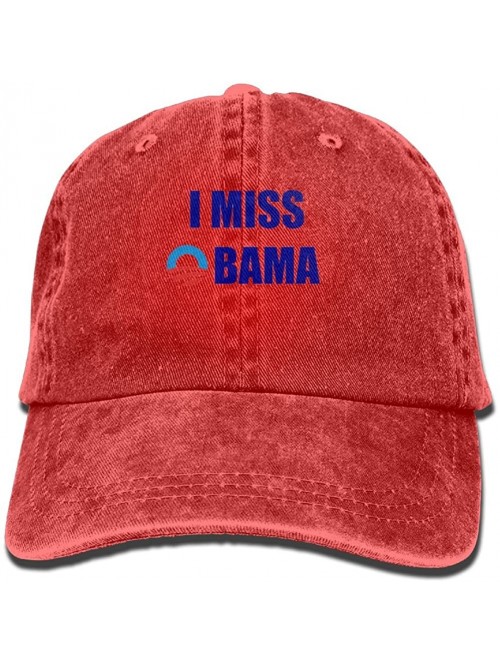 Baseball Caps I Miss Obama Denim Hat Adjustable Unisex Classic Baseball - Red - CC18DW0YA7Z $17.45