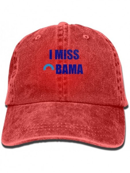 Baseball Caps I Miss Obama Denim Hat Adjustable Unisex Classic Baseball - Red - CC18DW0YA7Z $17.45