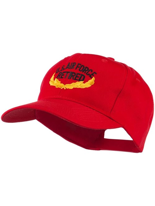 Baseball Caps US Air Force Retired Emblem Embroidered Cap - Red - CD11I67IWYR $26.01