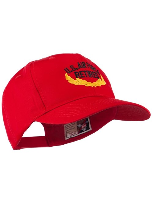 Baseball Caps US Air Force Retired Emblem Embroidered Cap - Red - CD11I67IWYR $26.01