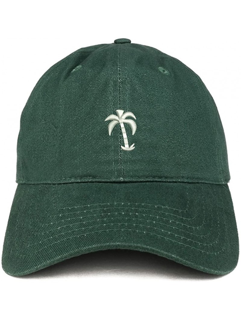 Baseball Caps Palm Tree Embroidered Soft Low Profile Adjustable Cotton Cap - Hunter - CL185HOGRQI $22.45