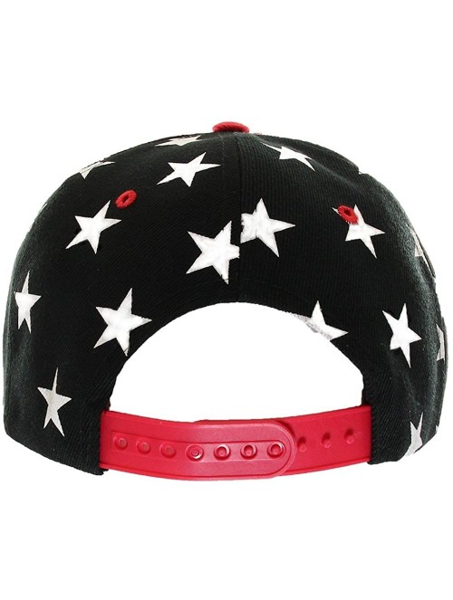 Baseball Caps USA American Flag Printed Baseball Cap Snapback Adjustable Size - Usa - Black - C011AU7ER9J $12.10