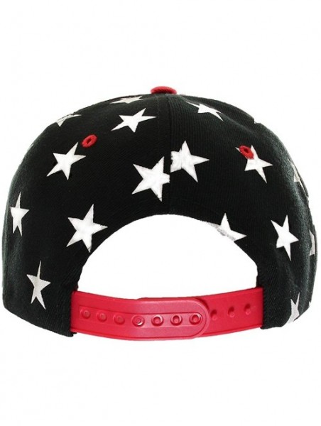 Baseball Caps USA American Flag Printed Baseball Cap Snapback Adjustable Size - Usa - Black - C011AU7ER9J $12.10