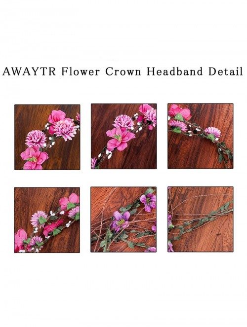 Headbands Headpiece Adjustable Photography Decoration - Rose Red-1 - CG18S528KHM $15.78