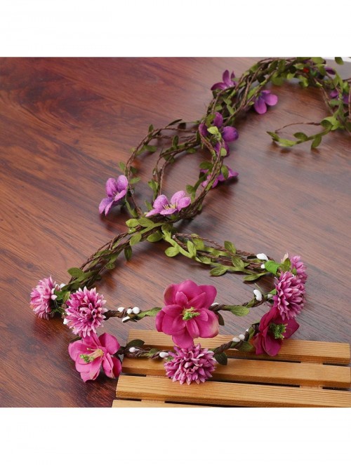 Headbands Headpiece Adjustable Photography Decoration - Rose Red-1 - CG18S528KHM $15.78