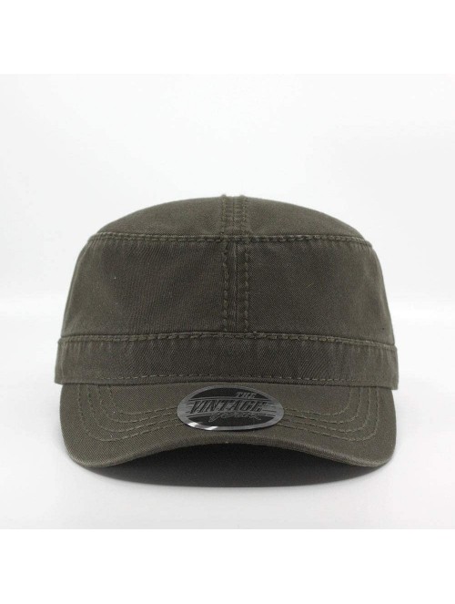 Baseball Caps Washed Cadet Cotton Twill Adjustable Military Radar Caps (Dark Olive Green Heavy Stitching) - C61258QDJFF $18.69