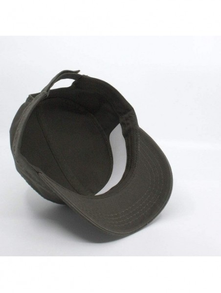 Baseball Caps Washed Cadet Cotton Twill Adjustable Military Radar Caps (Dark Olive Green Heavy Stitching) - C61258QDJFF $18.69