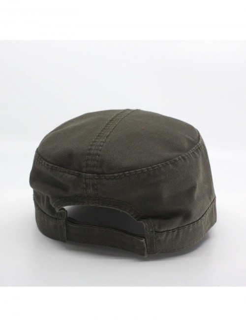 Baseball Caps Washed Cadet Cotton Twill Adjustable Military Radar Caps (Dark Olive Green Heavy Stitching) - C61258QDJFF $18.69