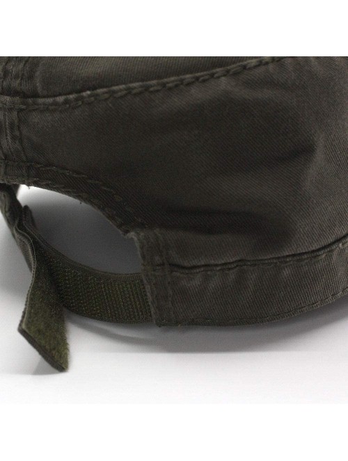 Baseball Caps Washed Cadet Cotton Twill Adjustable Military Radar Caps (Dark Olive Green Heavy Stitching) - C61258QDJFF $18.69