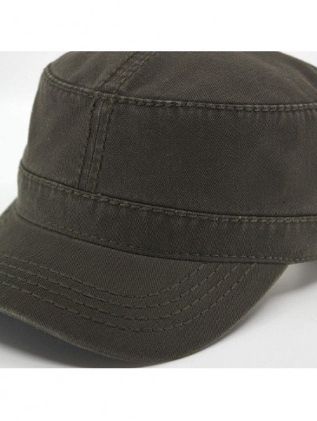 Baseball Caps Washed Cadet Cotton Twill Adjustable Military Radar Caps (Dark Olive Green Heavy Stitching) - C61258QDJFF $18.69