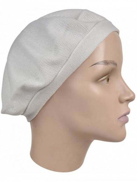 Berets Beret for Women Cotton Flat Band Solid - White - C1180UESQ3I $21.54