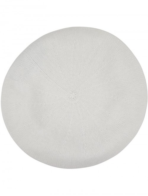 Berets Beret for Women Cotton Flat Band Solid - White - C1180UESQ3I $21.54