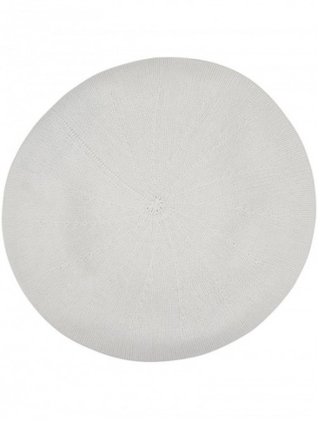 Berets Beret for Women Cotton Flat Band Solid - White - C1180UESQ3I $21.54