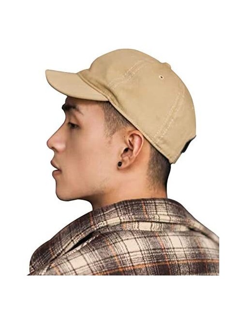 Baseball Caps Short Bill Baseball Cap Plain Hiphop Dad Hat Cooling Trucker Hat - Khaki - CX18WUR0DDW $22.04