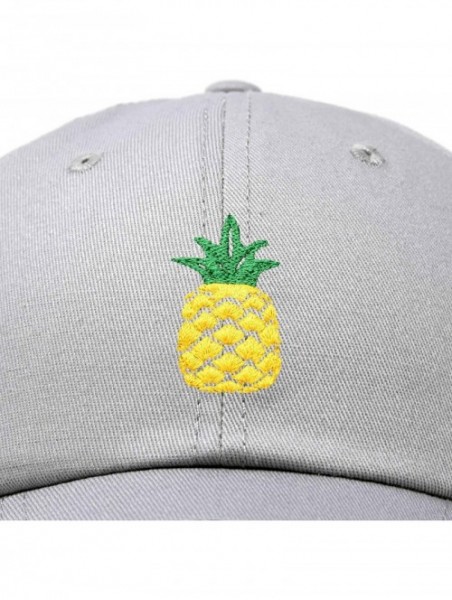 Baseball Caps Pineapple Hat Unstructured Cotton Baseball Cap - Gray - CI18ICEQIW5 $14.86