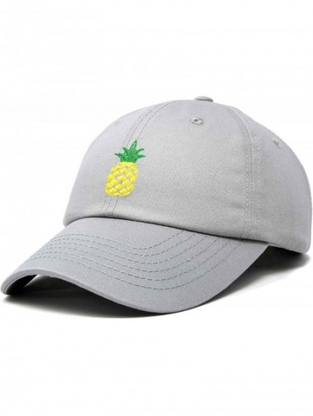 Baseball Caps Pineapple Hat Unstructured Cotton Baseball Cap - Gray - CI18ICEQIW5 $14.86