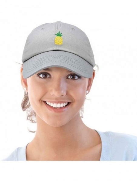 Baseball Caps Pineapple Hat Unstructured Cotton Baseball Cap - Gray - CI18ICEQIW5 $14.86