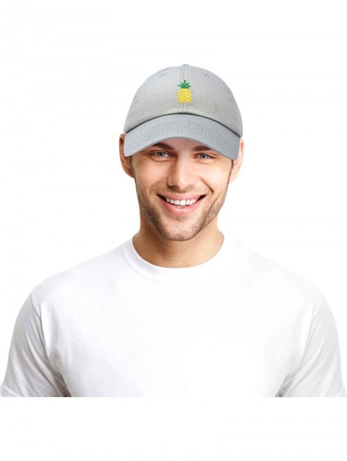 Baseball Caps Pineapple Hat Unstructured Cotton Baseball Cap - Gray - CI18ICEQIW5 $14.86