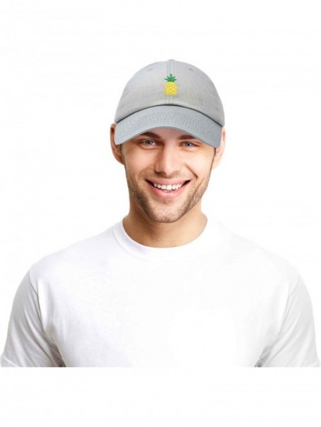 Baseball Caps Pineapple Hat Unstructured Cotton Baseball Cap - Gray - CI18ICEQIW5 $14.86