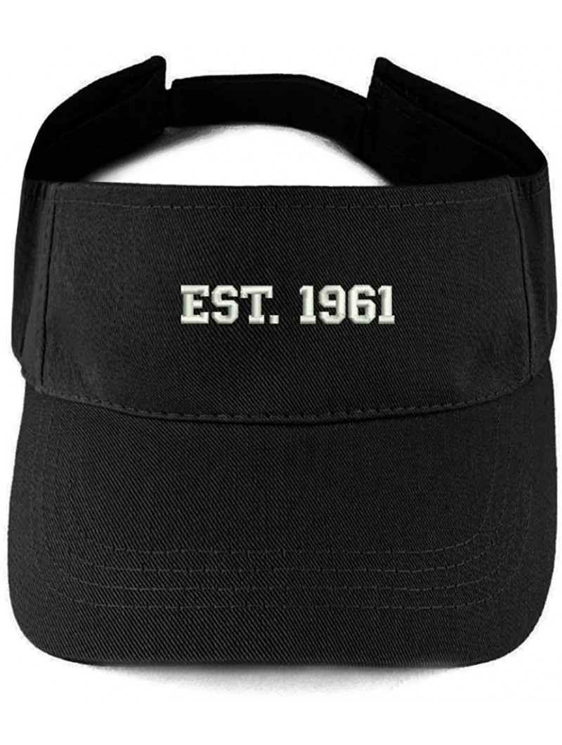 Visors EST 1961 Embroidered - 59th Birthday Gift Summer Adjustable Visor - Black - CO183RE9EG0 $25.38